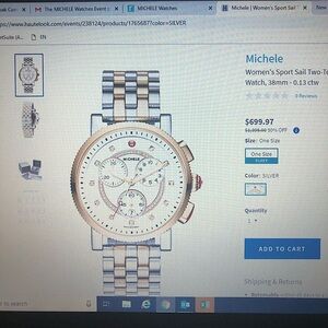 Michele Sport Sail Two-Tone Watch in Silver and Gold